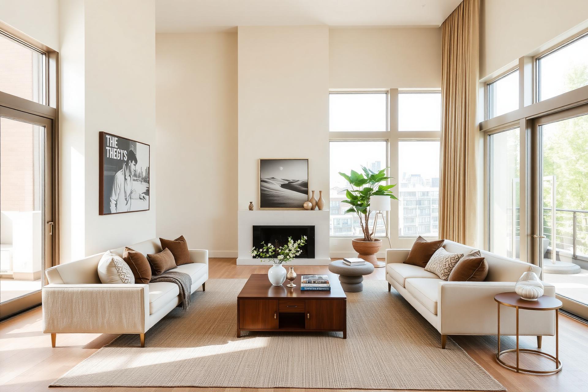 Furnished modern living room